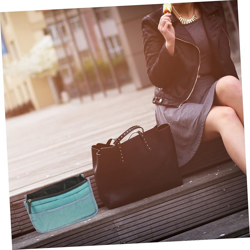 Large Capacity Travel Toiletry Organizer Pouch Foldable Cosmetic Storage Bag Sky Blue - Image 5